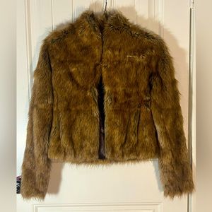 Brown Fur Abercrombie jacket size S
